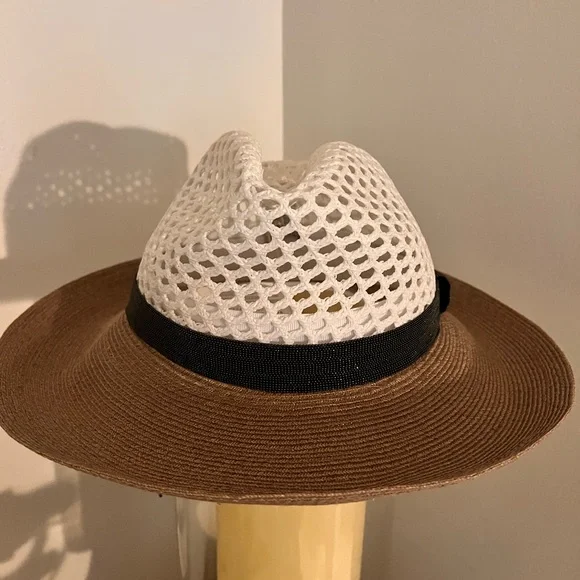 NWT Brunello Cucinelli Italy Size S Bead Monili Silver Hat white beige - Picture 7 of 11